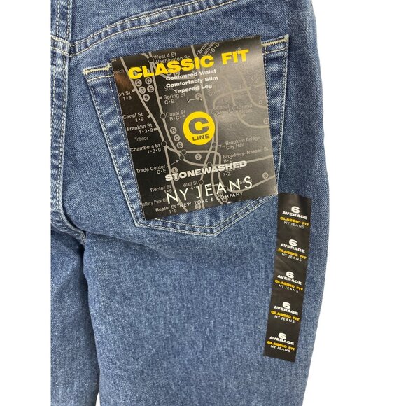 New York & Company Womens SIze 6 Avg Classic Fit Blue Denim Jeans Straight Leg - Picture 5 of 9